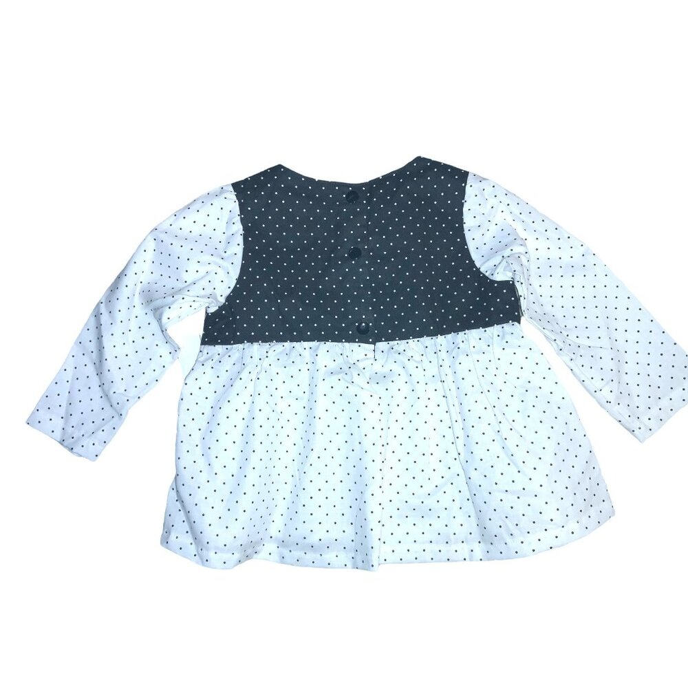 Polka Dot Girls Long Sleeve Top and Pants Set Black and White Size 18 Months - Picture 5 of 15